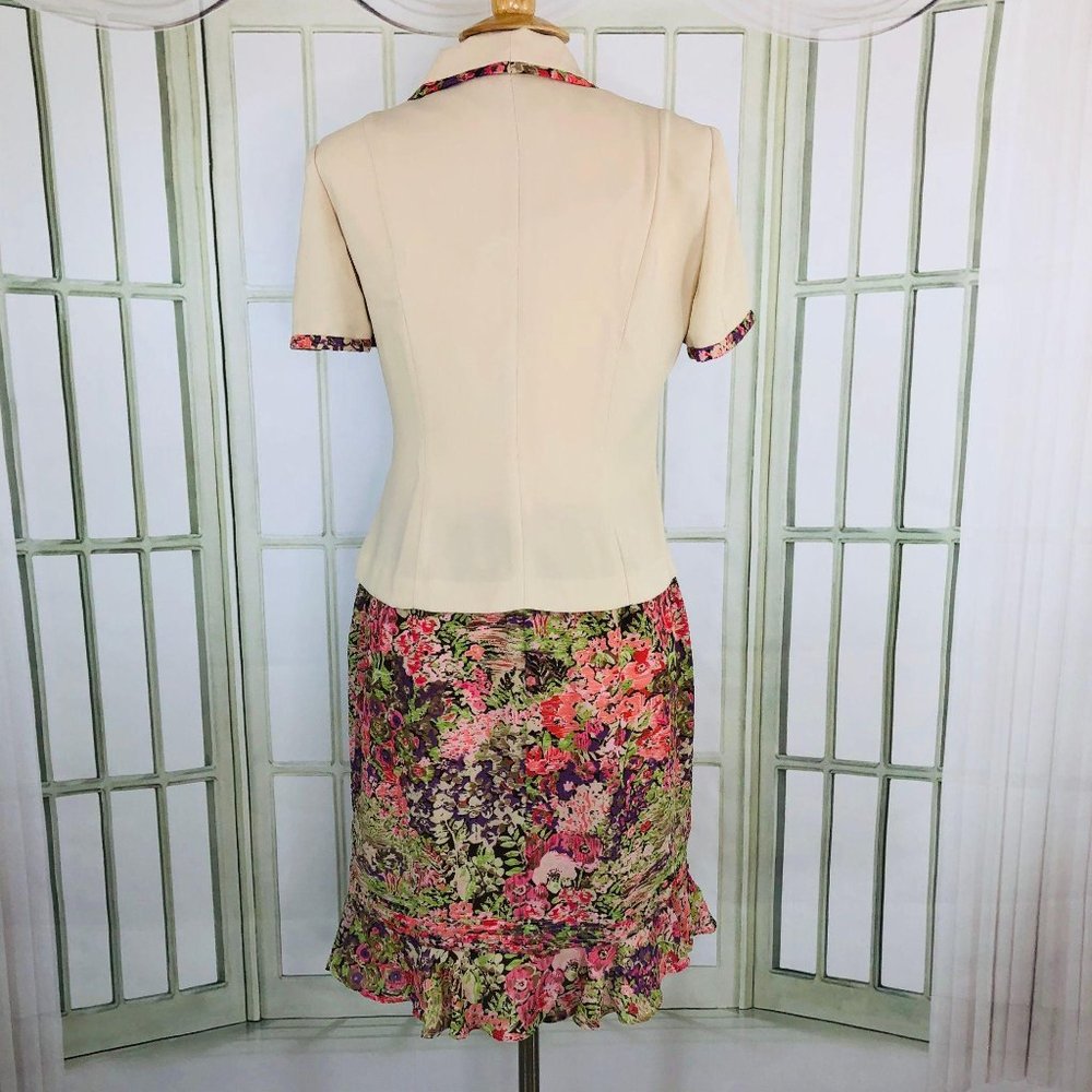 Danny & Nicole Skirt Suit Knee Length V-Neck 12P - Picture 2 of 8